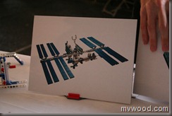 An image of a LEGO design model of the International Space Station